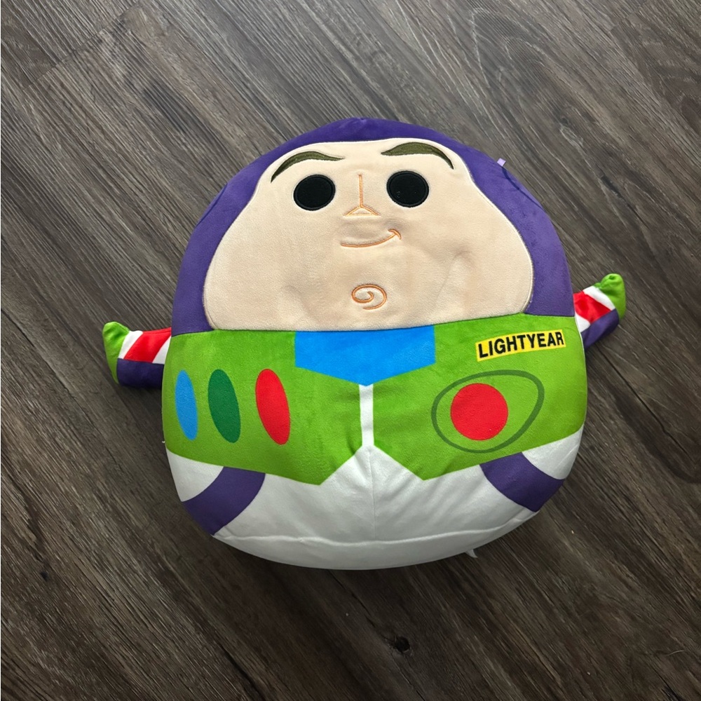 Disney Buzz Lightyear Plush Pillow 14” - Green, Purple, White